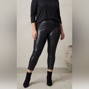 Knix Crop Shimmering Leggings Black W 18.5" R 12.5" I 26" Size XXL